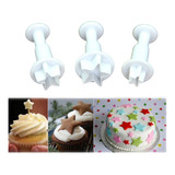 Cortador Fondant Galleta Expulsor Ejector Mini Estrella 3pz