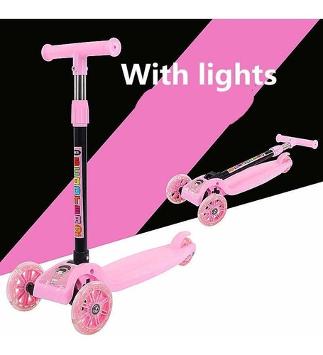 Scooter Led Monopatín Triscooter Tri Colores