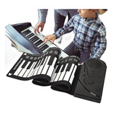 Piano Electrónico Plegable De49 Teclas Niños Teclado Musical Color Negro