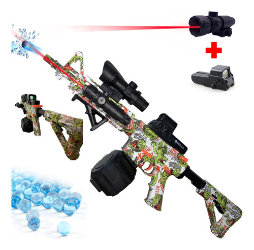 Rifle Hidrogel Lanzador Automático M416 Holográfica + Láser 