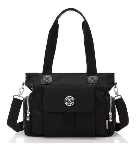 Bolsa Feminina Nylon Ombros Transversal Cor Preto