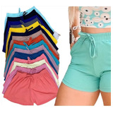 Kit 3 Shortinho Short Leve Moda Praia Malha Canelado Verão