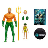 Aquaman Dc Classic Wave 1 Action Figure With Mcfarlane Toys Digital Collectible Coleccion Muñeco Para Niños Chicos Juguete Figura De Accion Articulada Diseño Premium Coleccionable Con Acompañante Qwsp