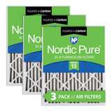 Nordic Pure 24x24x2 Merv 13 Plisado Plus Carbono Ac Horno Fi
