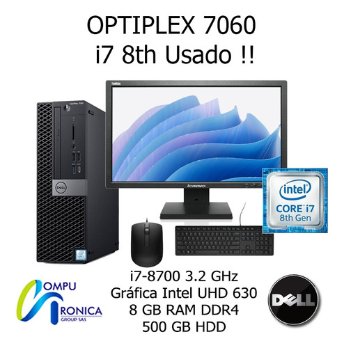 Computador Dell Optiplex 7060 Sff Intel Core I7 8th