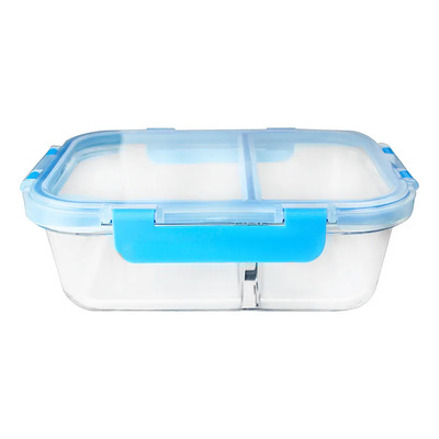Hermetico Topper Contenedor Vidrio 1500 Ml Vencort Color Azul Marino