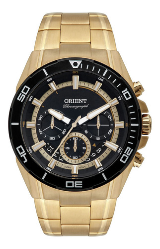 Relógio Orient Masculino Cronógrafo Dourado Mgssc029 P1kx