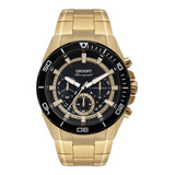 Relógio Orient Masculino Cronógrafo Mgssc029 P1kx Dourado Cor Do Bisel Preto Cor Do Fundo Preto