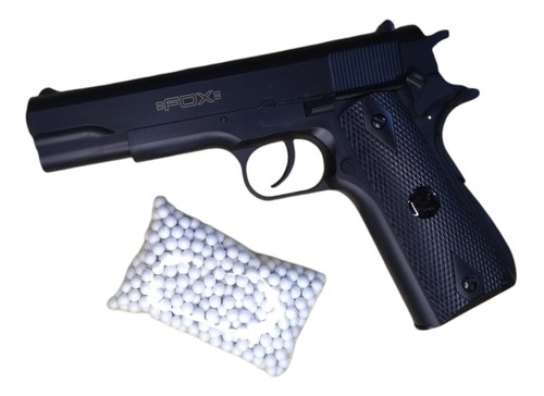 Pistola Airsoft Resorte Fox Colt 1911 6 Mm 15 Disparos + Kit