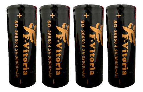 4 Baterias Sd 26650 4.2v 38000mah Lanterna X900 Xhp70 Xhp50