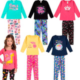 Kit 6 Peças Menina Meia Estação Inverno 3 Blusas + 3 Calças