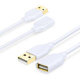 Cable De Extension Usb Macho A Hembra | Blanco / 2 M