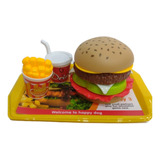 Set De Juguete Hamburguesa De Encastre Con Complementos: Papas Fritas Y Gaseosa - Ideal Para Juegos De Rol Y Educación Alimentaria, Material Seguro Y Duradero