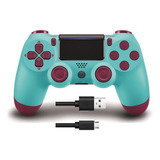 Control Joystick Para Ps4 Pc Celular Berry Blue + Cable Usb