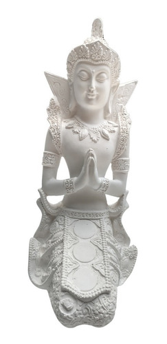 Estatueta Buda Hindu Deusa Meditando Zen Gesso Cru Enfeite