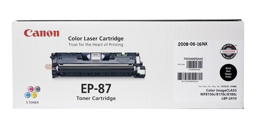 Canon Cartucho Ep-87 Negro (a005), 1 Paquete, Para Impresor.