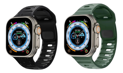 2x Pulseiras Sport P/ Apple Watch 42mm 44mm 45mm 49mm 