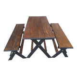 Mesa Con Bancas Plegables 100% D' Madera Paquete Promocional