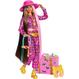 Muñeca Barbie Extra Safari Fashion Pink Animal Print Outfit