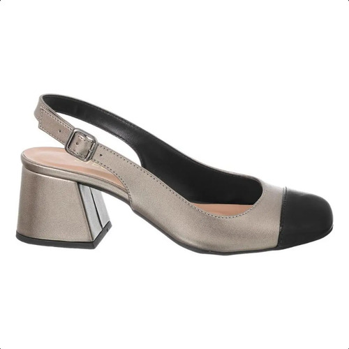 Scarpin Slingback Salto Baixo Confortável Bico Quadrado Leve | Frete grátis