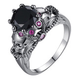 Anillo Y Retro Vintage Halloween Oro Forma Calavera Crys