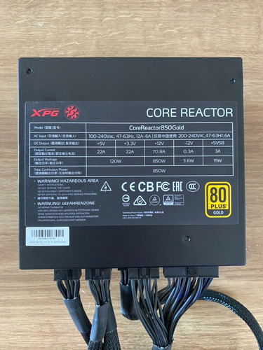 Fonte Alimentação P/ Pc Xpg Core Reactor 850 850w 100v/240v