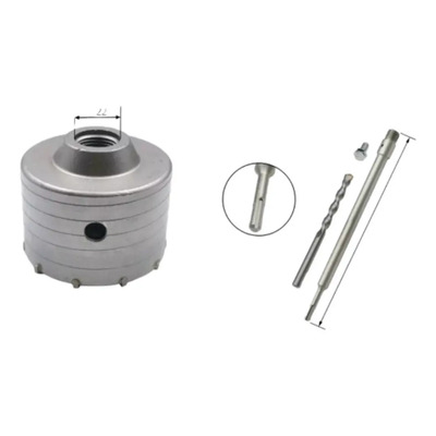Broca Pasamuros Para Concreto De 100mm Y Adapdtador 250mm