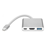 Cable Adaptador Usb-c Hdmi Usb 3.1 Para Macbook Tipo C 3 En 