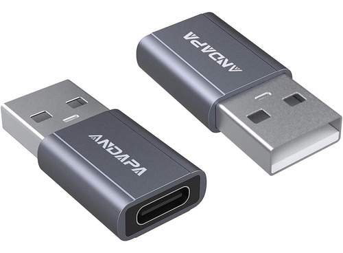 Adaptador Usb 2.0 A Usb C (2 Piezas), Andapa Convertidor Usb