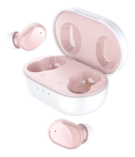 Audífonos In-ear Gamer Inalámbricos Htc True Wireless Earbuds 2+ Tws5 Blanco Y Rosa Con Luz Led