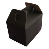 10 Cajas De Cartón Lonchera, Boxlunch De 18x12x11.5 Cm Negro