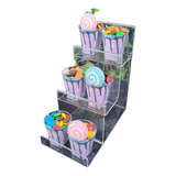 Exhibidor Escalera Acrílica 3niveles Candybar Decoración 