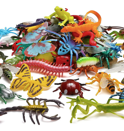 73 Pack Plastic Fake Mini Bugs Set, Insects Realists Insects