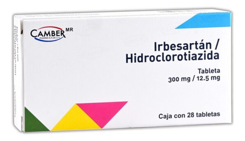 Irbesartán Hidroclorotiazida 300 Mg 12.5 Mg Caja 28 Tabletas