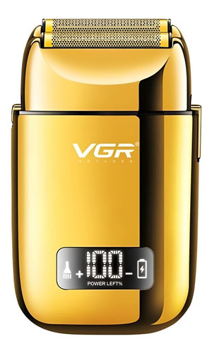 Shaver Vgr V-338 Afeitadora Rasurador Profesional Recargable Color Dorado 110v/240v