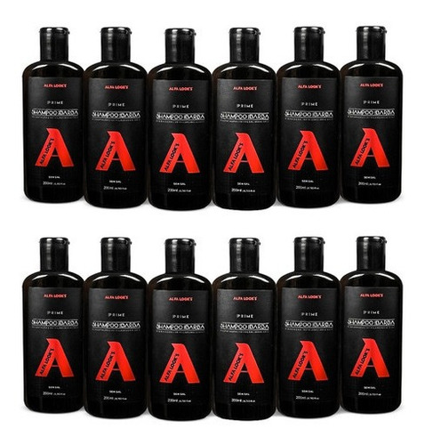 Shampoo Para Barba Em Atacado - 12 Unid 200ml Alfa Look's