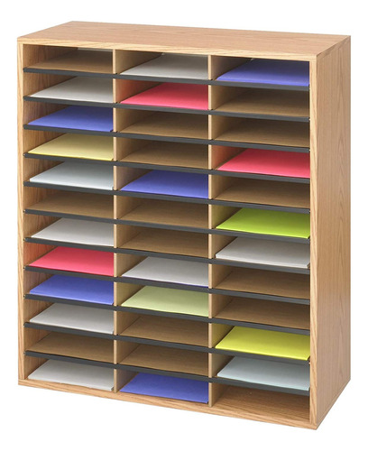 Organizador De Madera Para Libros Safco., Medium Oak