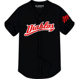 Camisola Jersey Diablos Rojos De Mexi M1 Negro Ch M G Eg 2eg