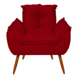 Kit Namoradeira Opala + 2 Poltronas Para Sala  Balaqui Decor Cor Vermelho