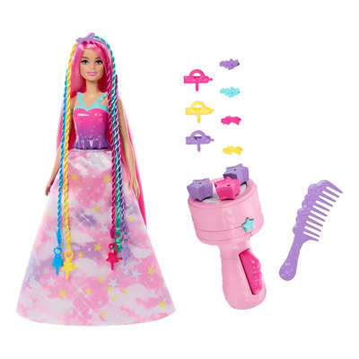 Barbie Dreamtopia Princesa Trenzas Rosa 29cm Mattel | Meses sin interés