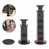 Torre De Tomada Retrátil Multiplug Embutir Mesa Granito Inox