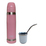 Termo Lumilagro Inox Rosa + Mate B + Bombilla 350 - Fdn