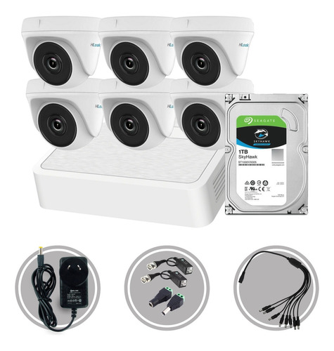 Kit Seguridad Hikvision Dvr 8ch Hdmi+ 6 Camara Domo 2mp +1tb