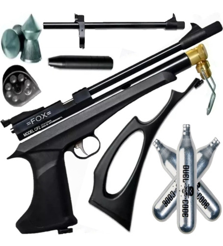 Pistola Co2 Rifle Fox Aire 5,5 Cp2 Batman Bulk Drago + Kit