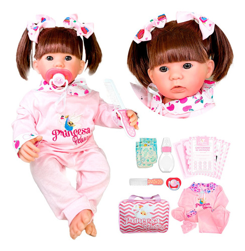 Boneca Bebê Reborn Corpo Silicone + 23 Itens Pronta Entrega