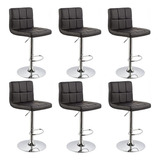 Set X6 Silla Bar Espaldar Acolchado Negra