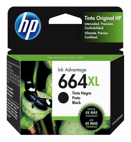 Cartucho Hp 664xl Negro Original F6v31al 1115 2135 2136 2138