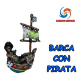 Adorno De Resina Barca Con Pirata #179