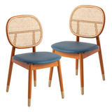 Leisuremod Holbeck Mid-century - Asiento Tapizado De Mimbre.