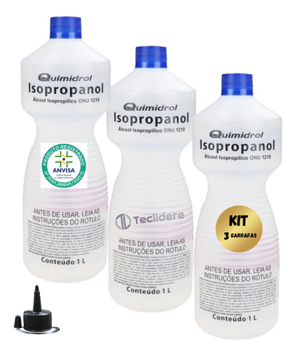 Álcool Isopropílico 99,8% 3 Litros Limpeza De Placas E Telas